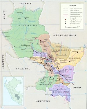 Mapa del departamento del Cuzco