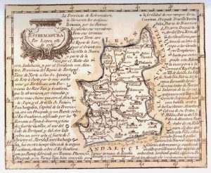 Mapa de Estremadura 1756.