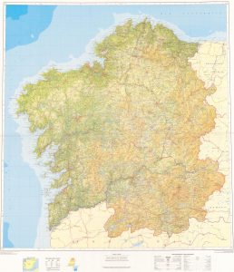 Mapa topográfico de Galicia.
