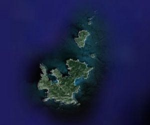 Fotografía satélite del archipiélago de Cabrera.