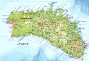 Mapa de la isla de Menorca