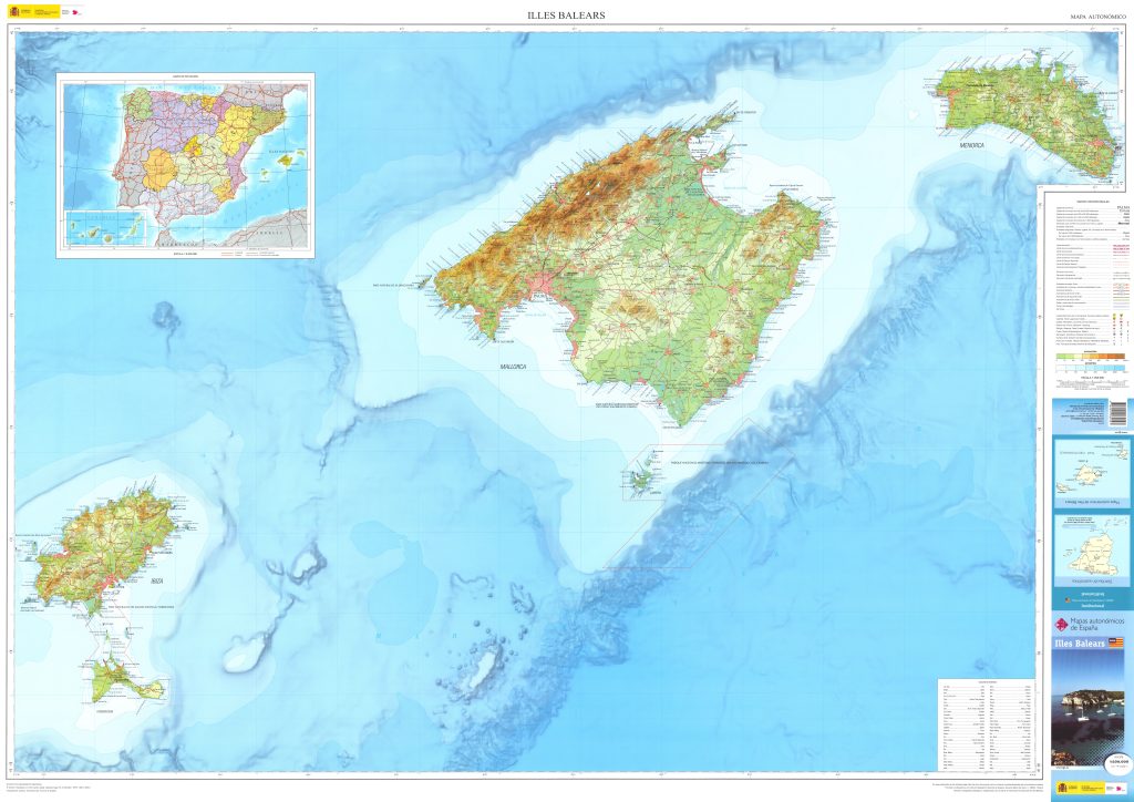 Mapa de las Islas Baleares.