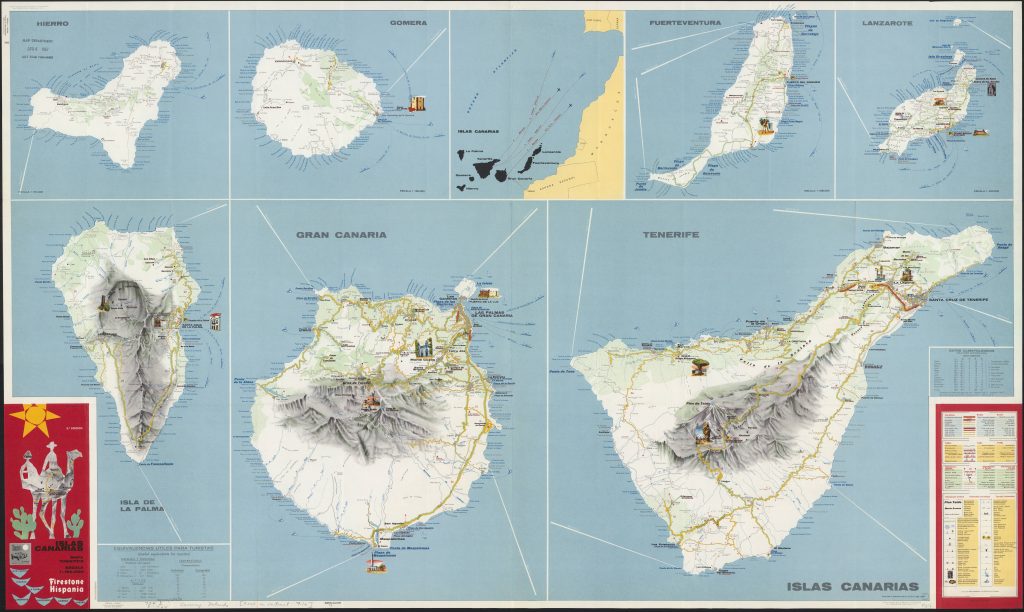Mapa turístico de las Islas Canarias 1964.