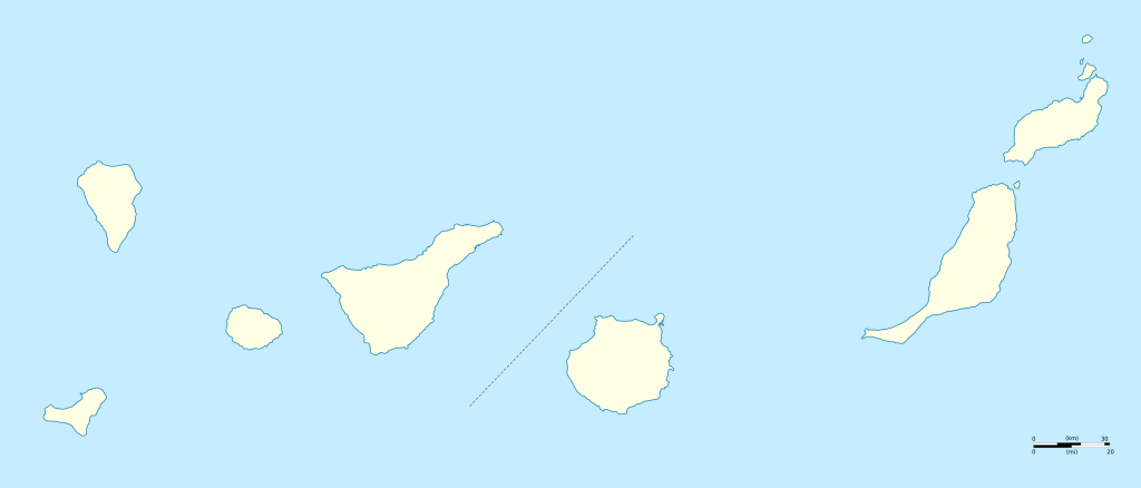 Mapa mudo de las Islas Canarias.