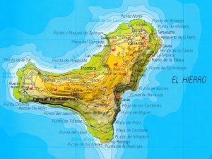 Mapa de El Hierro, islas Canarias