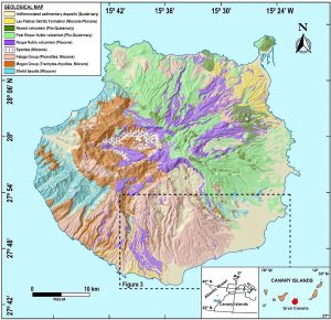 Mapa geológico de Gran Canaria.