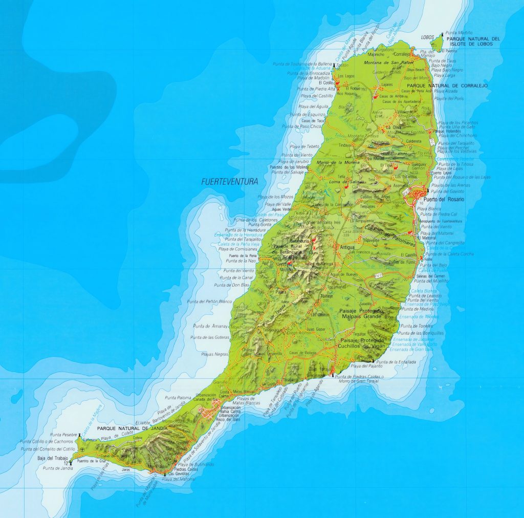 Mapa de Fuerteventura.