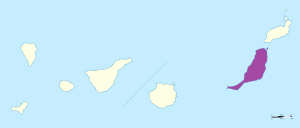 Mapa de ubicación de Fuerteventura.