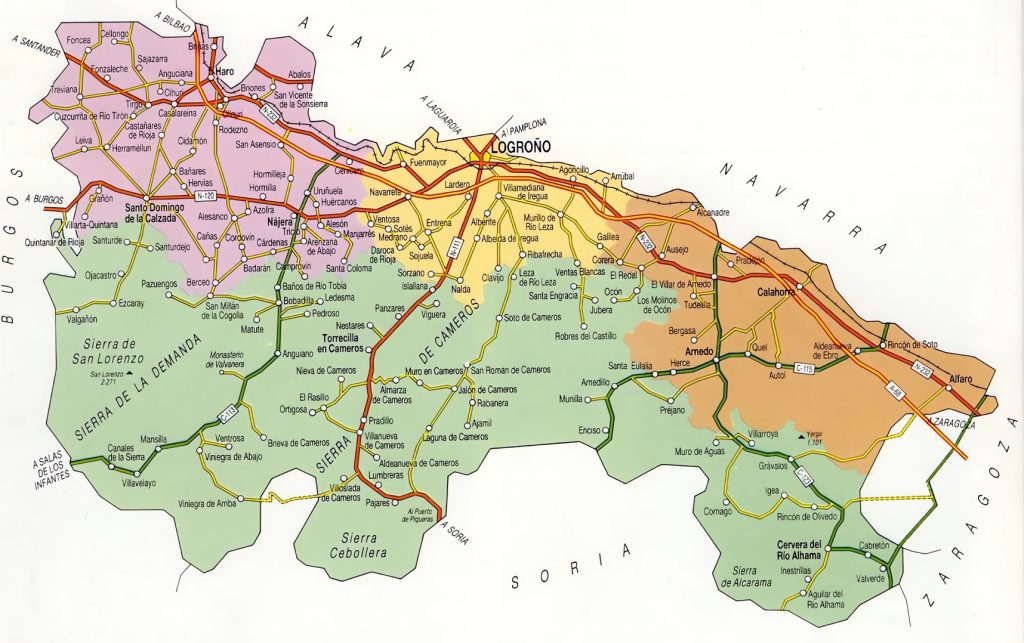 Mapa de Carreteras de La Rioja.
