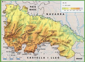 Mapa en relieve de La Rioja.