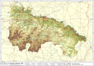 Mapa físico de la comunidad autónoma de La Rioja.