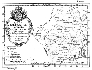 Mapa del Reyno de Murcia, dividido en sus partidos 1778