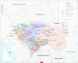 Mapa del departamento de Jun&iacute;n