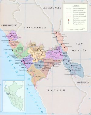 Mapa del departamento de La Libertad