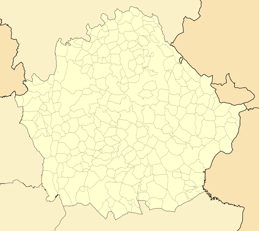 Mapa mudo de la provincia de Cuenca.