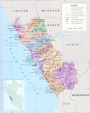 Mapa del departamento de Lima