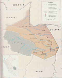 Mapa de las provincias del departamento de Madre de Dios. Mapa de las provincias del departamento de Madre de Dios.