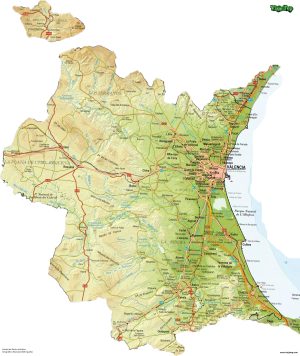 Mapa de carreteras de la provincia de Valencia