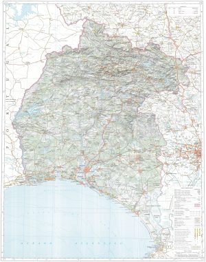 Mapa de la provincia de Huelva