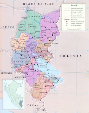 Mapa del departamento de Puno