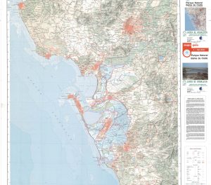 Mapa del parque natural de la Bahía de Cádiz