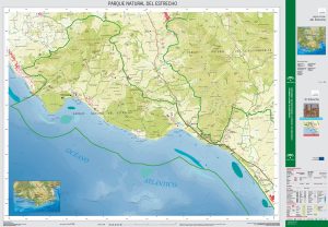 Mapa de la zona occidental del Parque Natural del Estrecho.