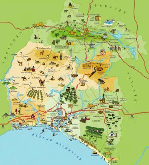 Mapa turístico de la provincia de Huelva