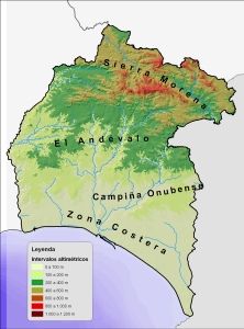 Relieve de la provincia de Huelva.