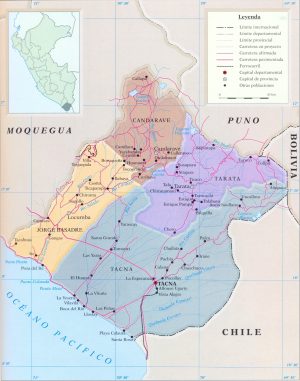 Mapa del departamento de Tacna