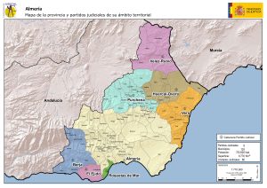 Mapa de los partidos judiciales de la provincia de Almería