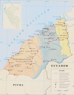 Mapa del departamento de Tumbes