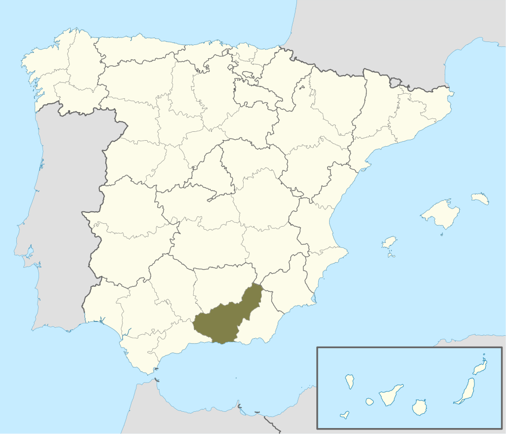 Mapa de ubicación de la provincia de Granada.