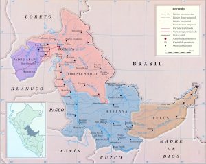 Mapa del departamento de Ucayali