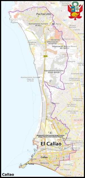Mapa de la provincia constitucional del Callao