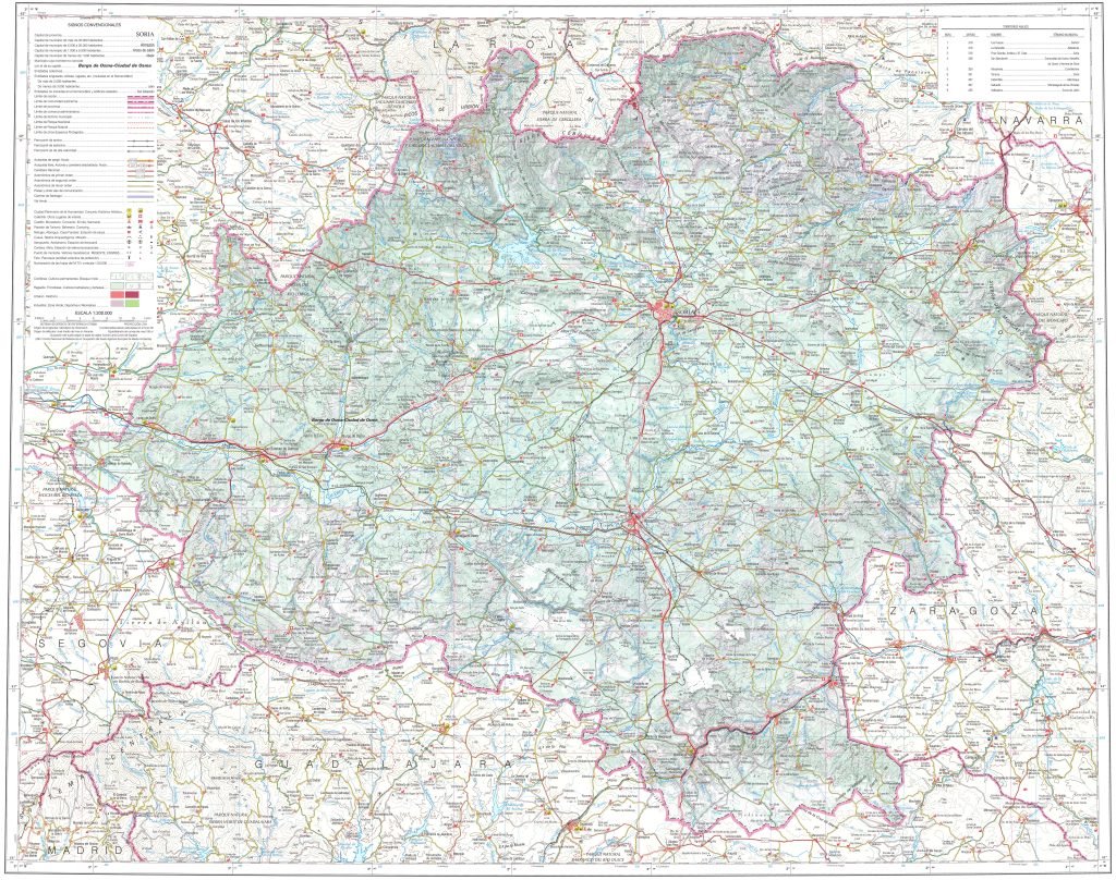 Mapa de la provincia de Soria.