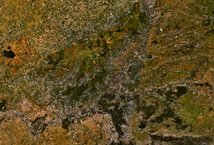 Vista satélite de la provincia de Valladolid.