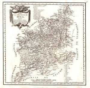 Mapa de la provincia de Avila 1769