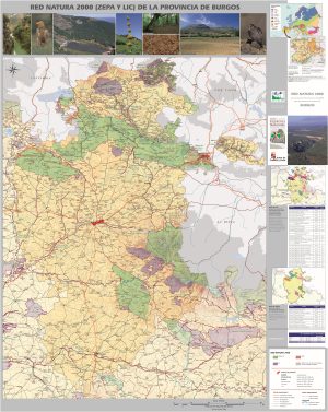 Mapa de la Red Natura 2000 en la provincia de Burgos