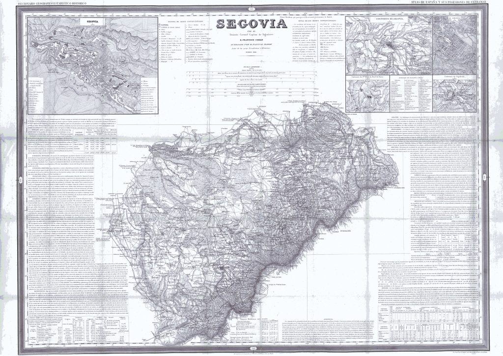 Mapa de la provincia de Segovia 1849.