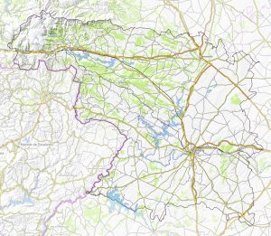 Mapa topográfico de la provincia de Zamora.