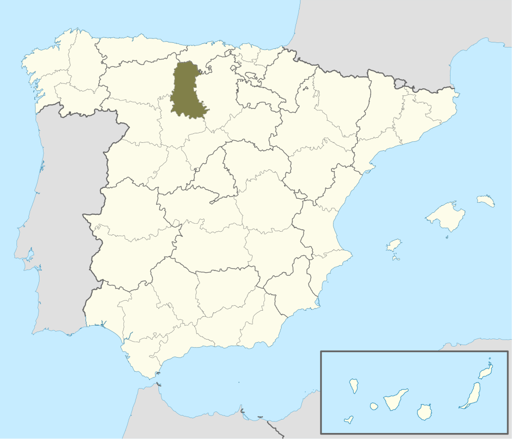 Mapa de ubicación de la provincia de Palencia.