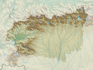 Mapa físico en blanco de la provincia de León.