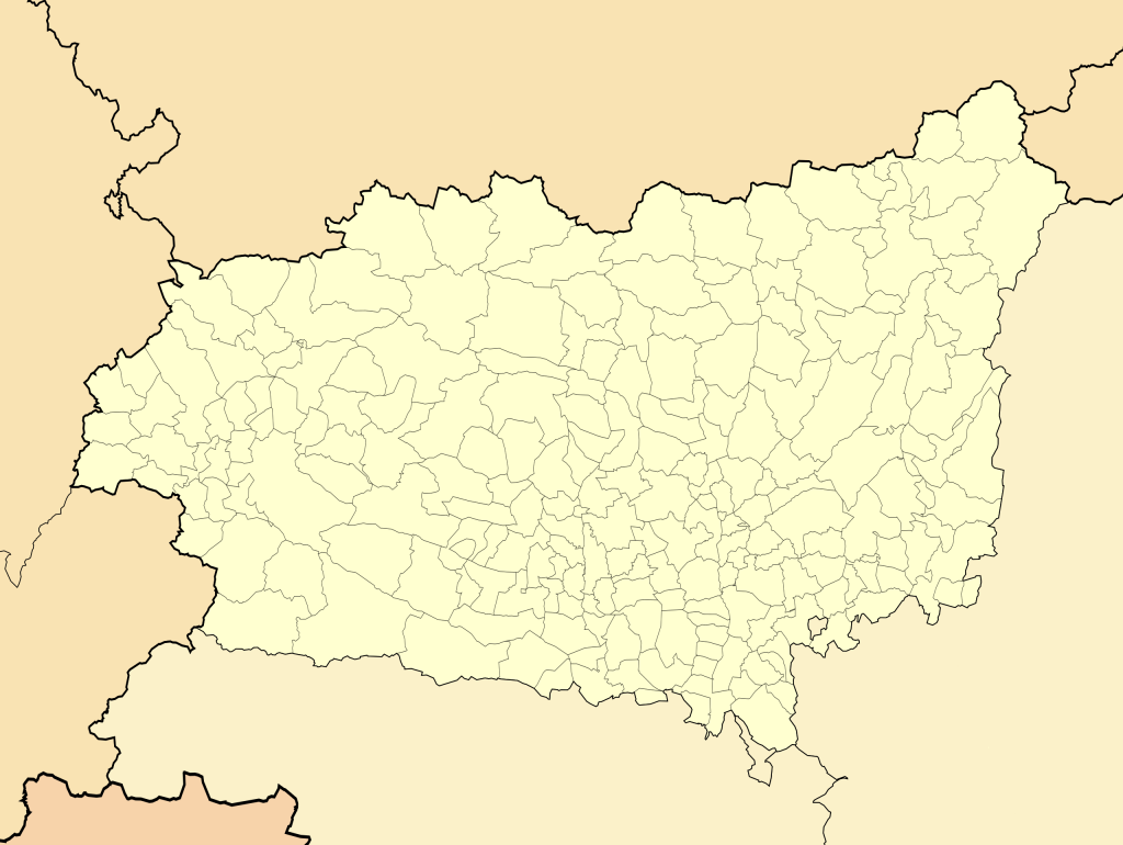 Mapa mudo de la provincia de León.