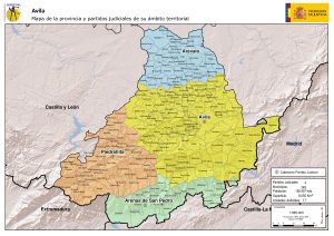 Mapa de los partidos judiciales de la provincia de Ávila