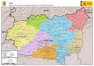 Mapa de los partidos judiciales de la provincia de León