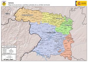 Mapa de los partidos judiciales de la provincia de Zamora
