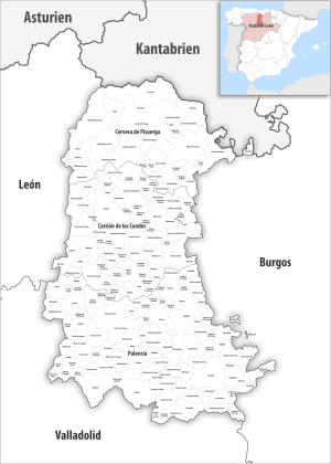¿Cuáles son los municipios de la provincia de Palencia?