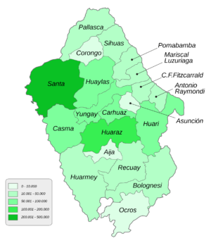 Población y demografía del departamento de Áncash