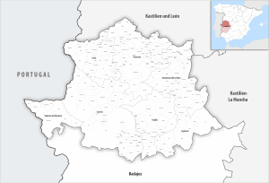 ¿Cuáles son los municipios de la provincia de Cáceres?