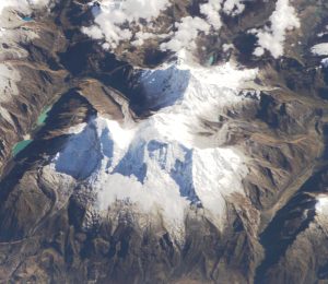 Imagen satelital del Huascar&aacute;n en el departamento de &Aacute;ncash